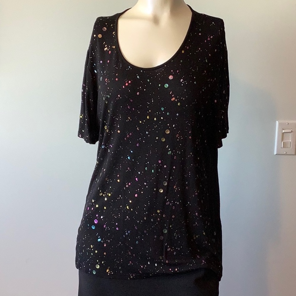 Metallic Paint Splatter Tshirt -Doris Streich